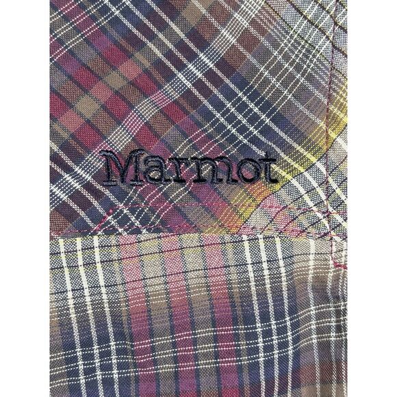 Marmot Shirt Womens S‎ Purple Plaid Long Sleeve Button Front Blouse Small - Picture 4 of 11
